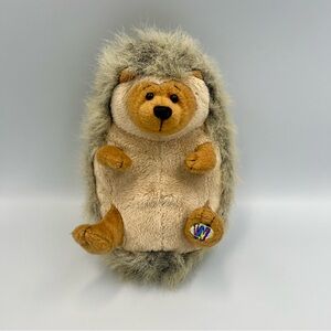 GANZ Plush Hedgehog Toy - Tan and Gray